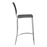 14" X 20" X 37.5" 2 Pcs Black Leatherette Chromed Steel Bar Chair