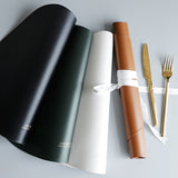 Tableware Pad Placemat Table Mat  PU Leather Heat Insulation Non Slip