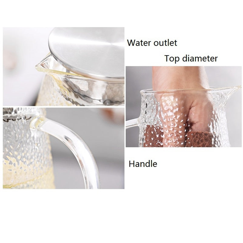 1000ml/1200ml/1500ML Transparent Glass Water Jug