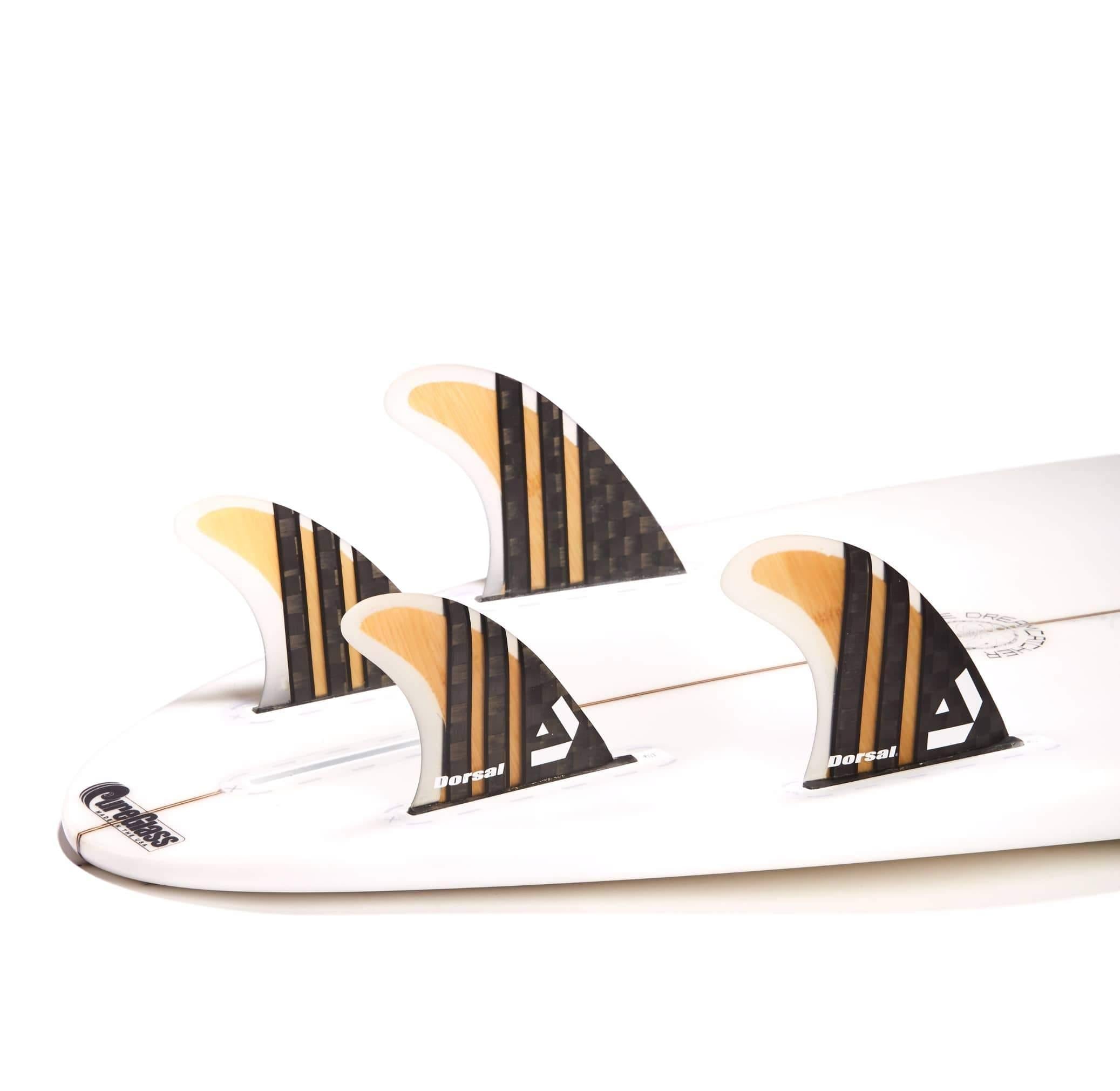 DORSAL Surfboard Fins Carbon Bamboo Quad Set (4) Honeycomb FUT