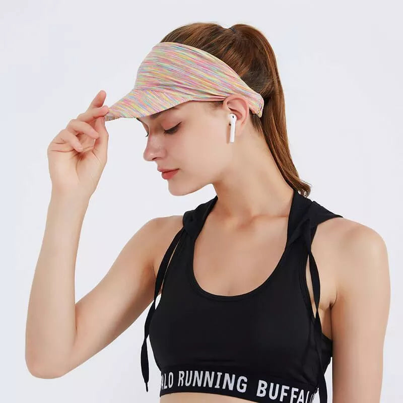 Breathable Sweatband Hat Hair Tied Sun Visor