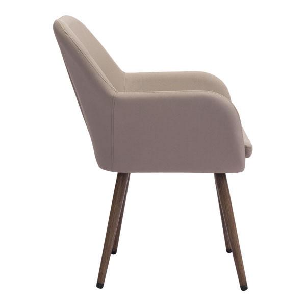 25.5" X 26.5" X 34.5" Taupe Sunproof Fabric Dining Chair