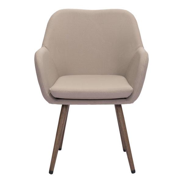 25.5" X 26.5" X 34.5" Taupe Sunproof Fabric Dining Chair