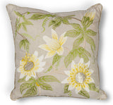 Square Sunflower and Sequin Accent Pillow
