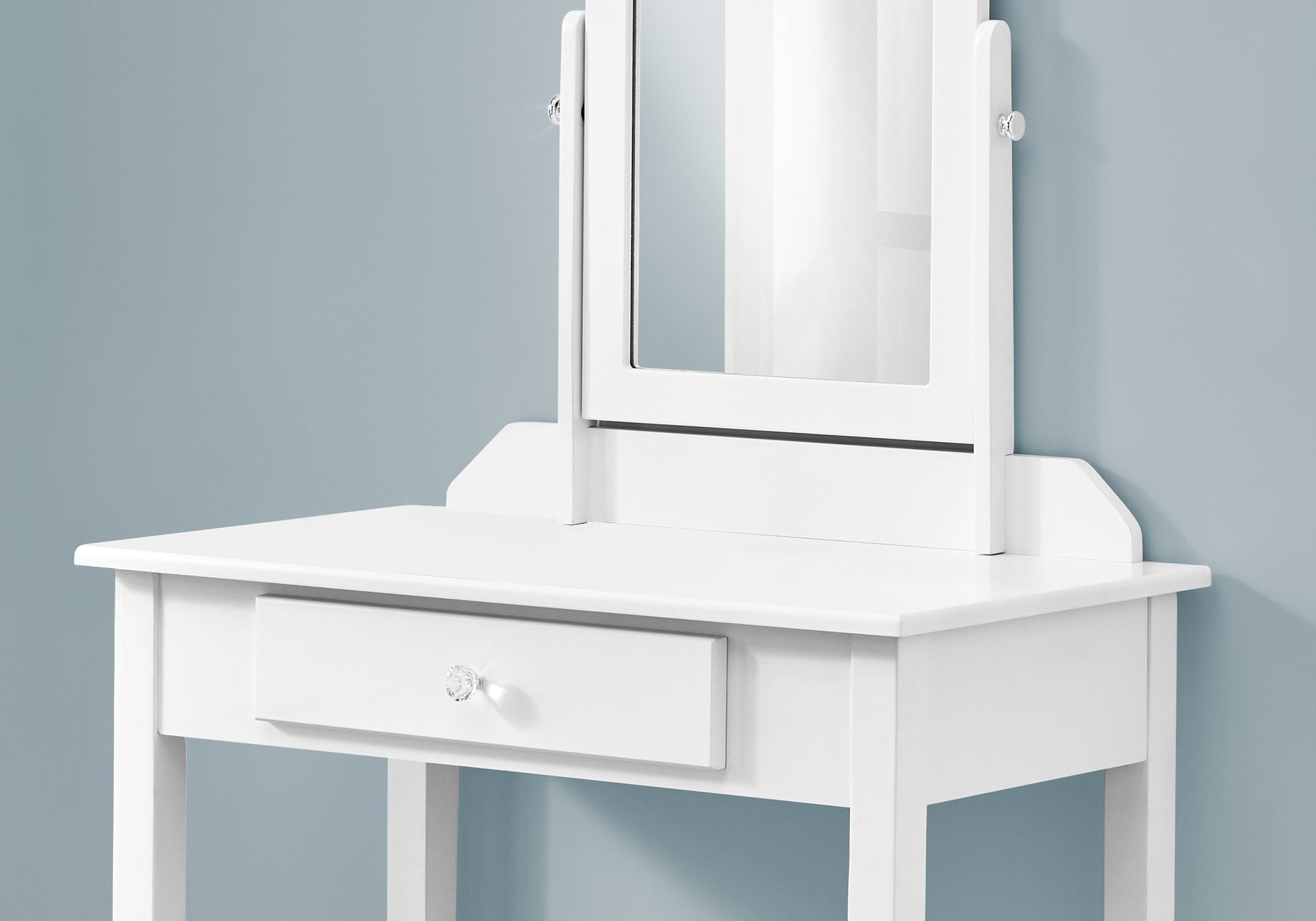White Vanity Mirror and Storage Drawer