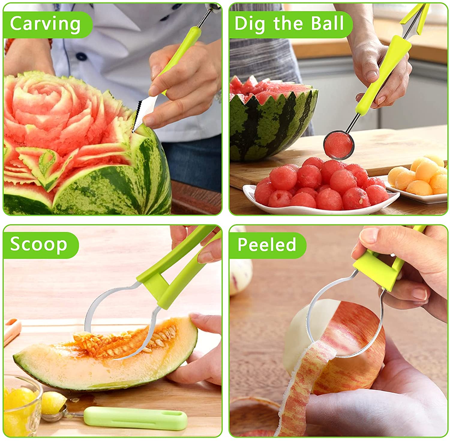 Creative Kiwi Cutter Knife Kitchen Fruit Slicer Peeler Scooper