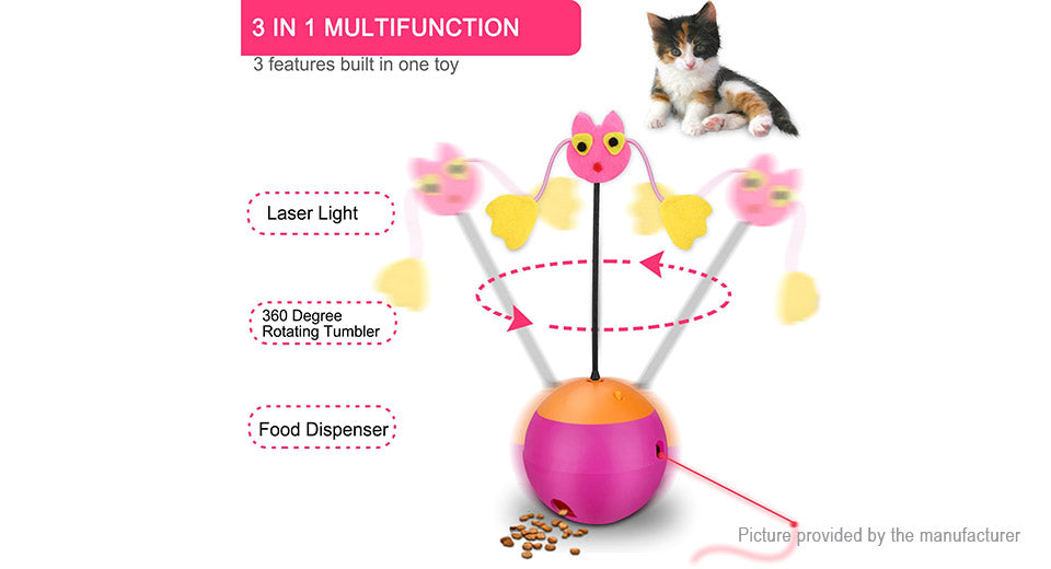 Auto-spinning Treat Dispenser with Laser Cat Toy