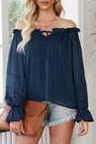 Frill Tied Off-Shoulder Flounce Sleeve Blouse