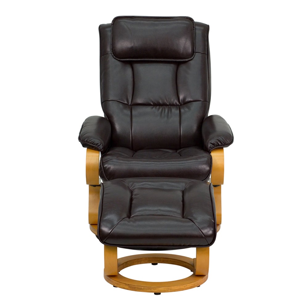 Flash Furniture Contemporary Leather Recliner and Ottoman with