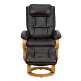 Flash Furniture Contemporary Leather Recliner and Ottoman with