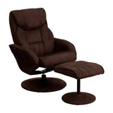 Flash Furniture Contemporary Brown Microfiber Recliner And Ottoman