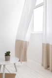 Two-Colored Linen Curtain & Drape with Multifunctional Tape in Snow