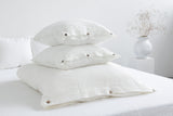 Linen Bedding Set with Ties in Pale Pink