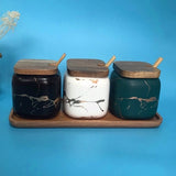 Marble Pattern Ceramic Spice Jars