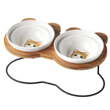 Wooden Framed Cat Food bowls