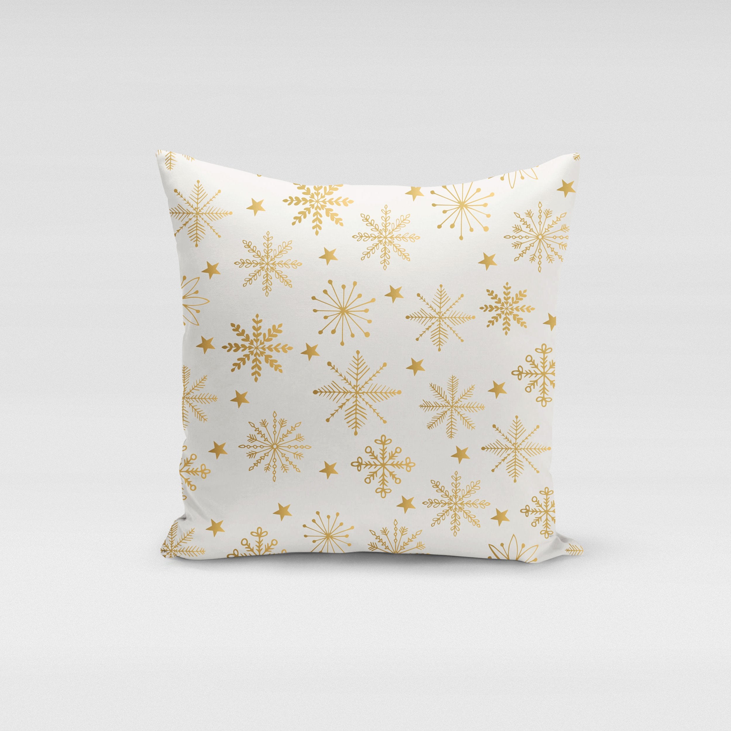 Golden Gift-Wrap Pillow Cover
