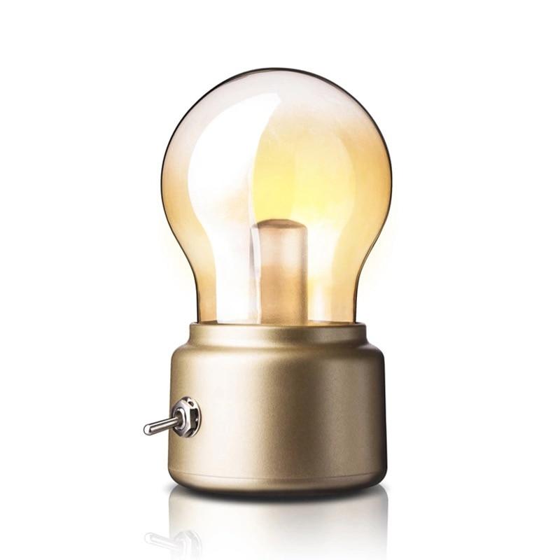 Vintage Lamp LED Night Light Bulb USB Rechargeable Portable