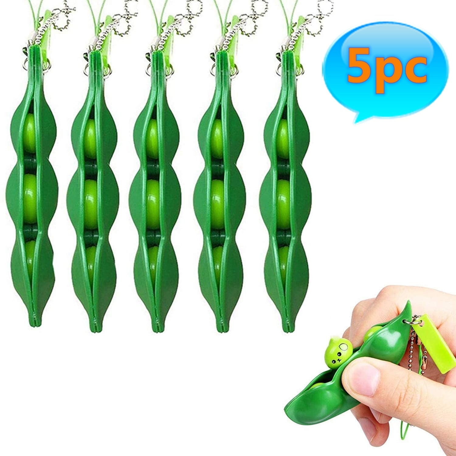 Squishy Squeeze Peas Beans Keychain