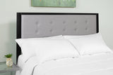 Bristol Metal Tufted Upholstered King Size Headboard in Light Gray
