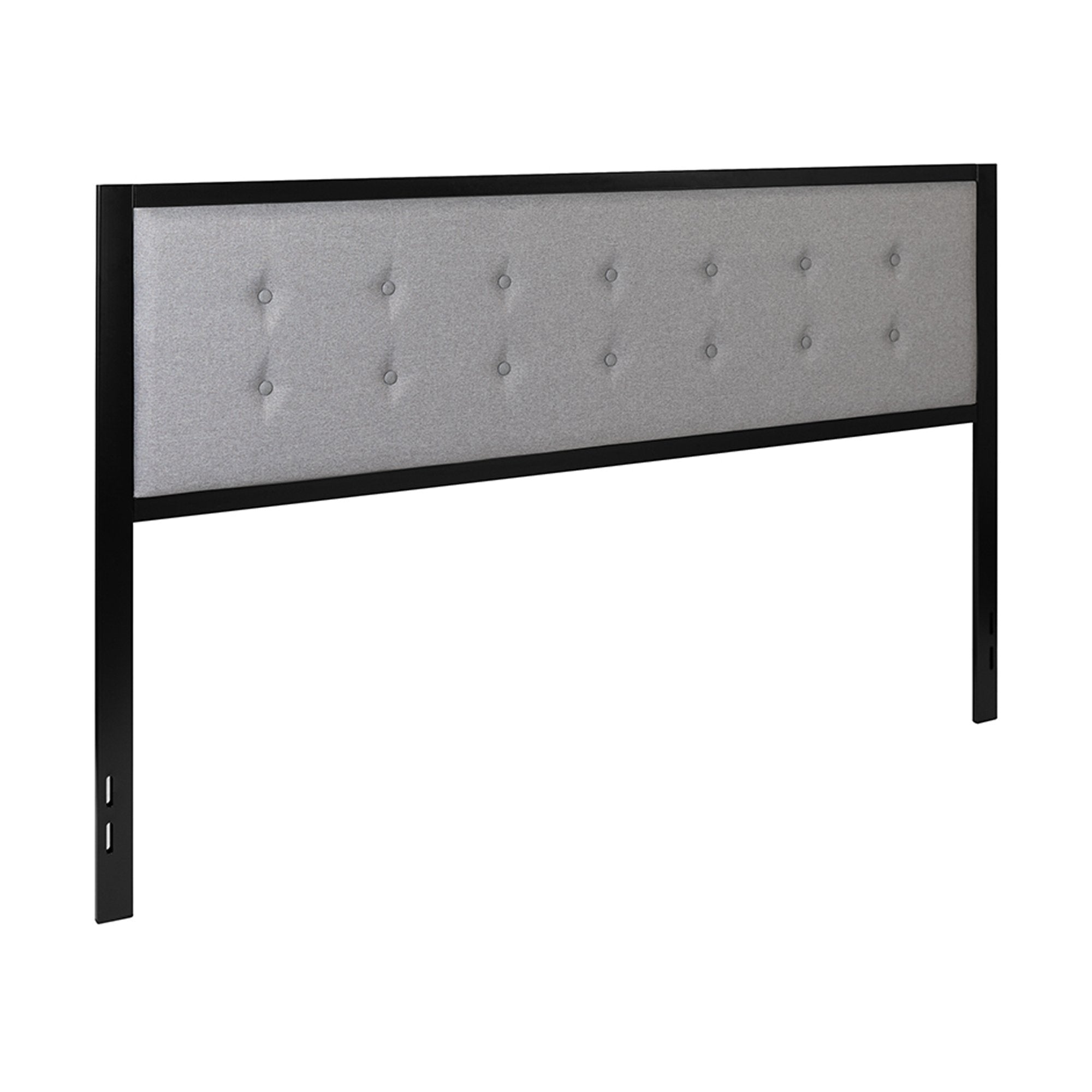 Bristol Metal Tufted Upholstered King Size Headboard in Light Gray