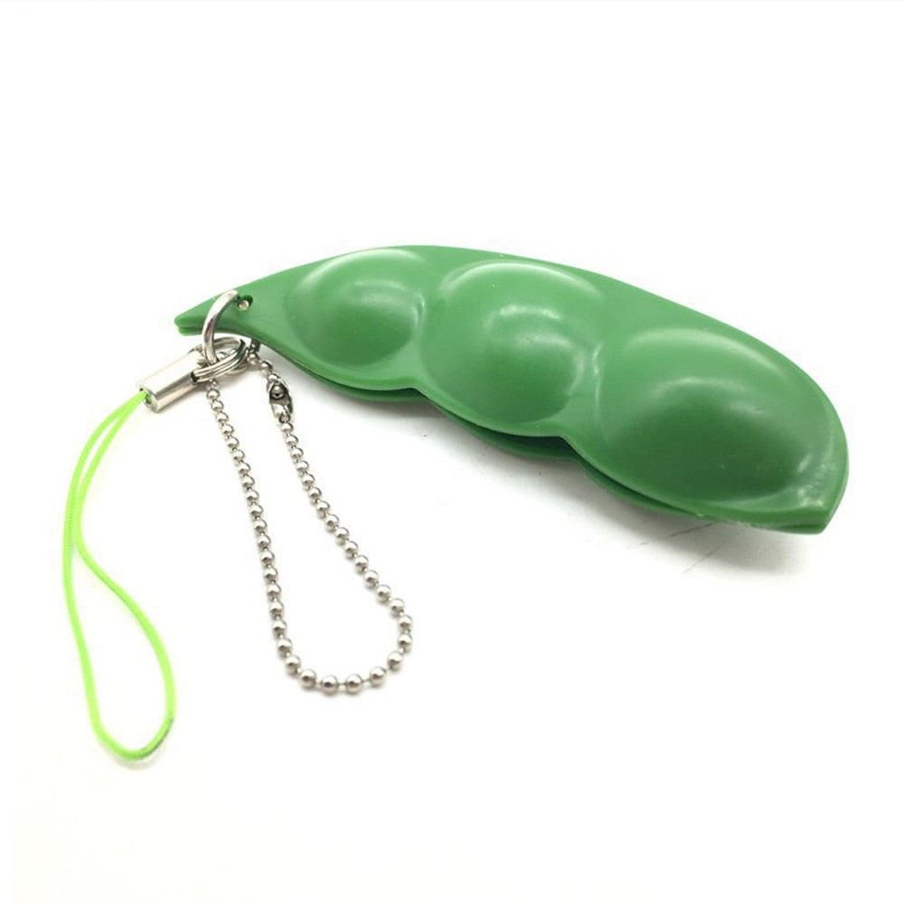 Squishy Squeeze Peas Beans Keychain