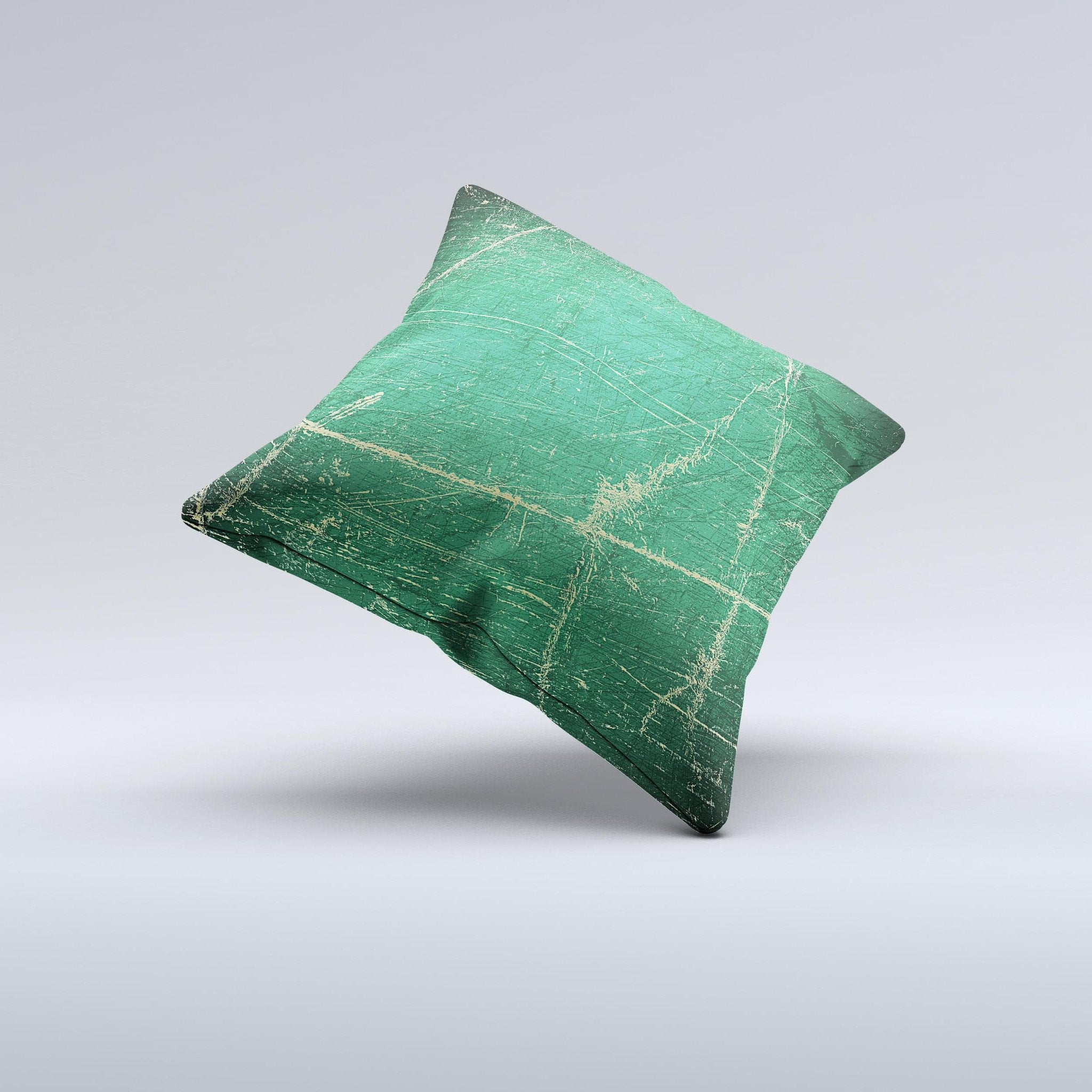 Grungy Green Surface Design Ink-Fuzed Decorative Throw Pillow