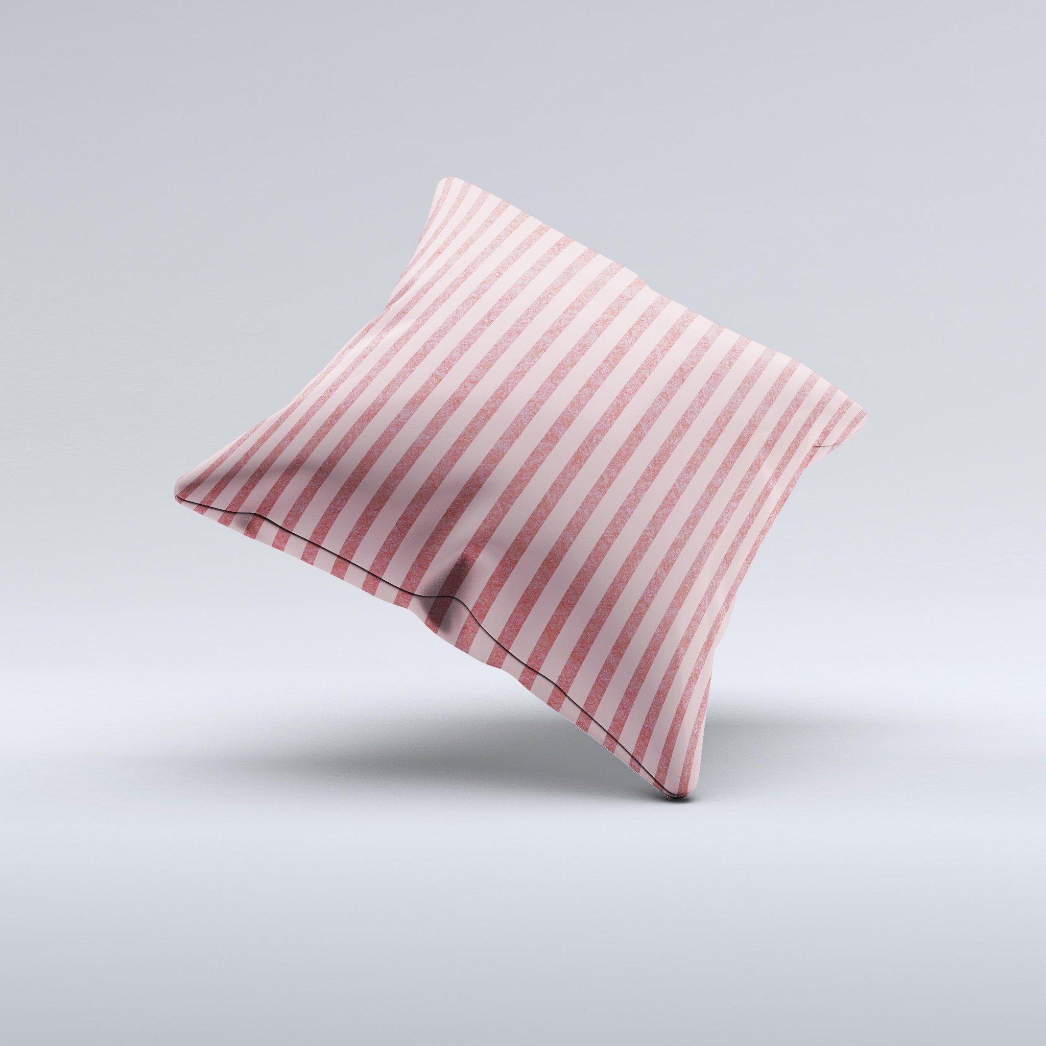 Pink Vintage Stripe Pattern v7 ink-Fuzed Decorative Throw Pillow