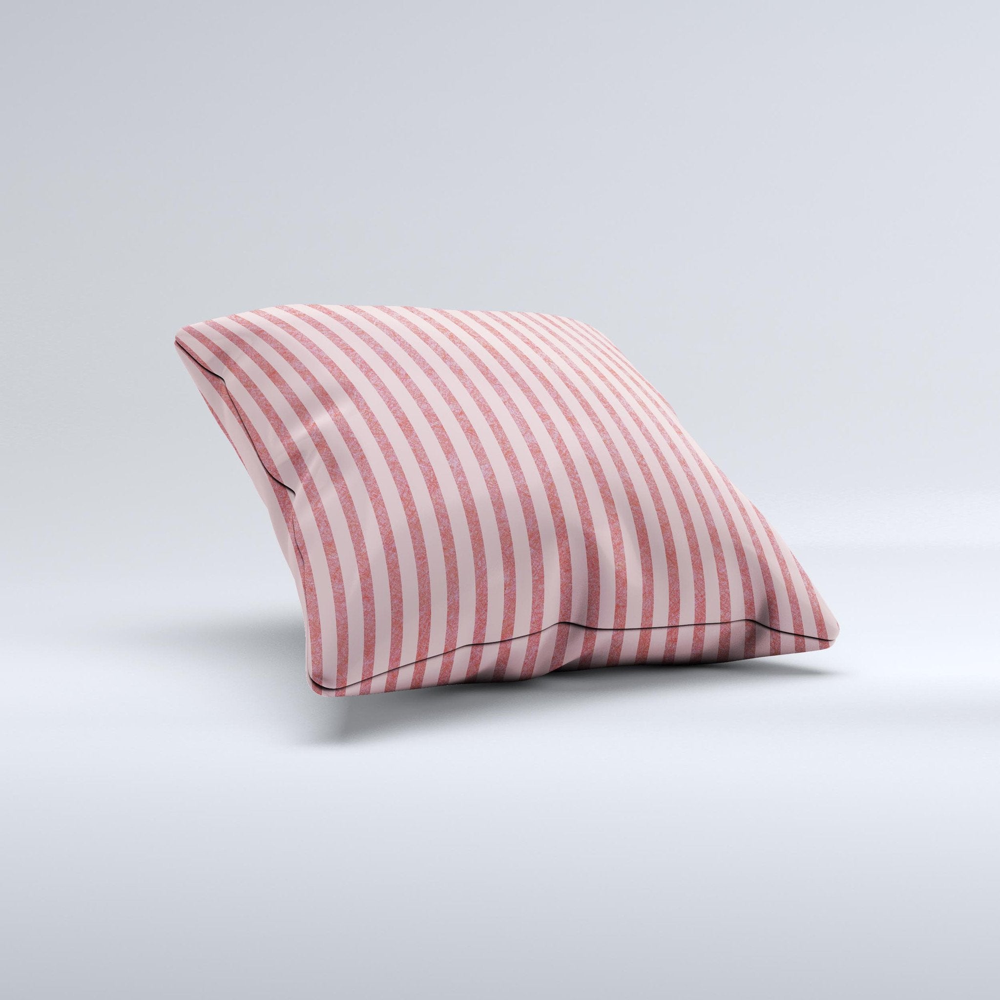 Pink Vintage Stripe Pattern v7 ink-Fuzed Decorative Throw Pillow