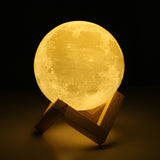 Rechargeable 3D Lights Print Moon Lamp 2 Color