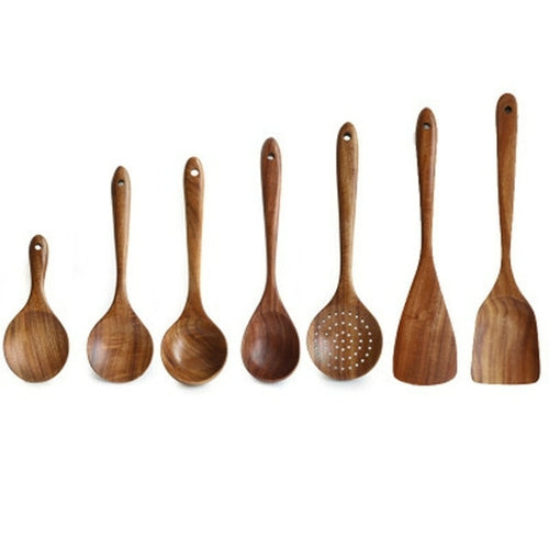 Teak tableware spoon colander long handle spoon wooden non stick