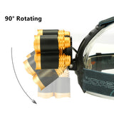 Super Bright 5 LED Zoomable Headlight Waterproof Headlamp Rechargable