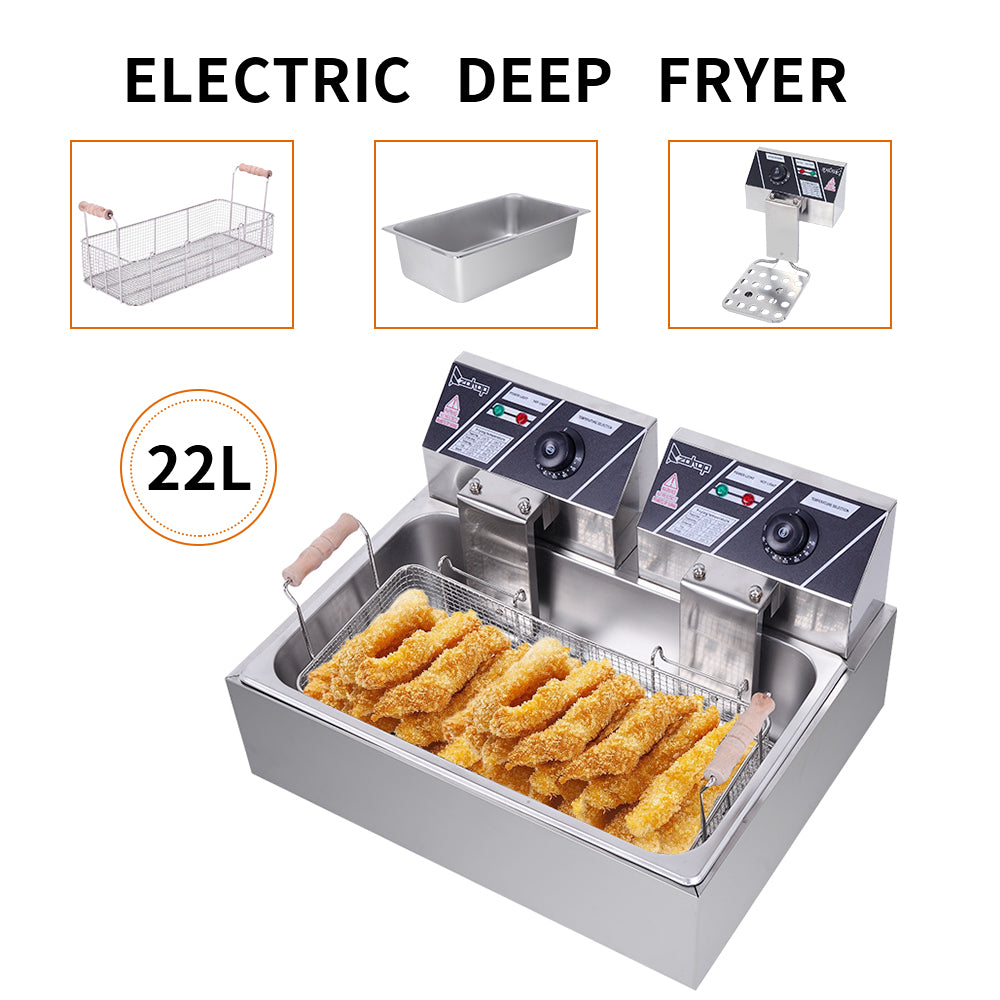 220-240V 5KW Max Stainless Steel Large Electric Fryer