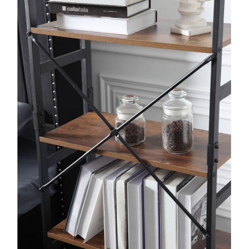 Ladder Shelf Bookcase 5 Tiers Williamspace Bookshelf with Open Storage