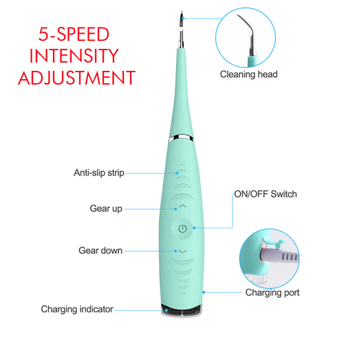Electric Sonic Dental Tooth Calculus Remover Tooth Stains Cleaner