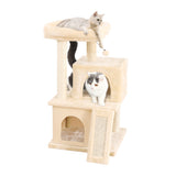 Polyester Cat Tree Kitten Furniture Plush Playhouse with Dangling Toy