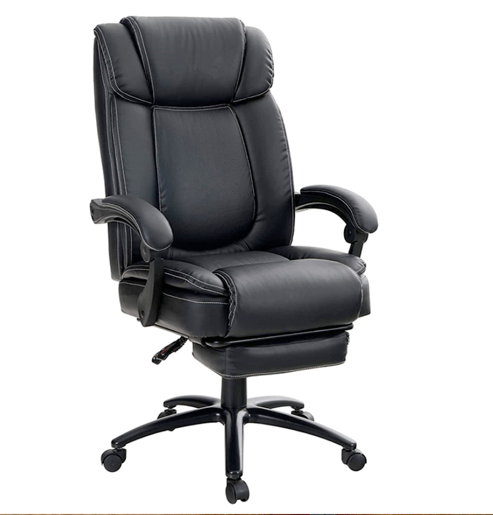 Lumbar Support Reclining Computer Office Chair with Foot Support