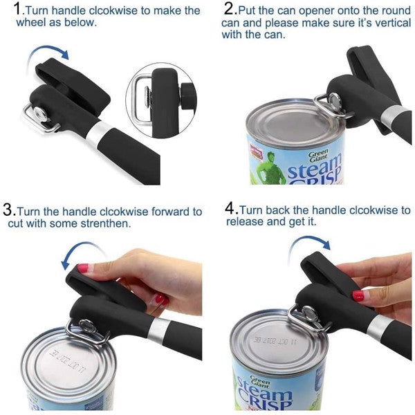 Stainless Steel Safe Cut Can Opener Smooth Edge Can Opener