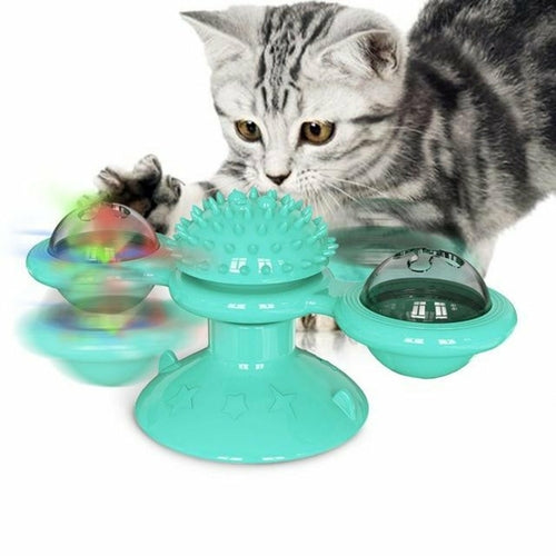 1pc Yellow Cat Puzzle Feeder Toy, Combination Of Cat Wand, Cat