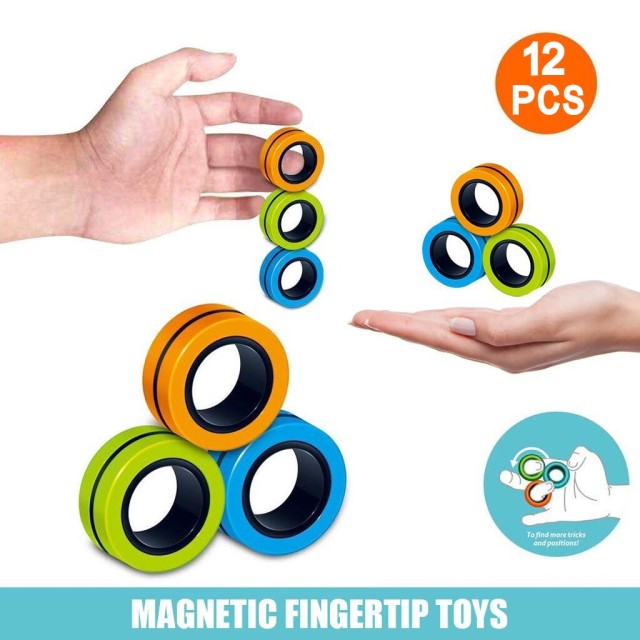 3-15 PCs Fidget Spinner Creative Magnetic Anti Stress Ring