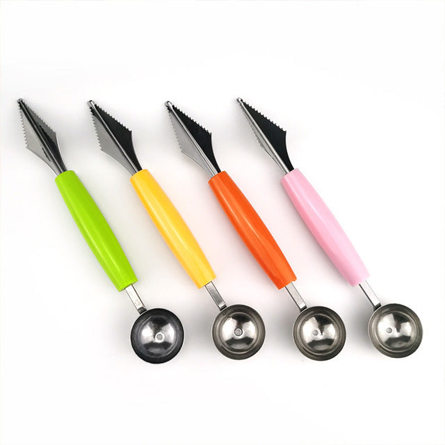 1pcs Melon Baller Scoop Set,Professional 4 In 1 Stainless Steel
